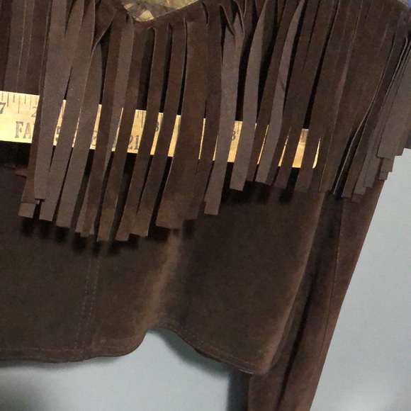 Vintage Suede Leather Aztec Navajo fringe crop jacket - Picture 11 of 12